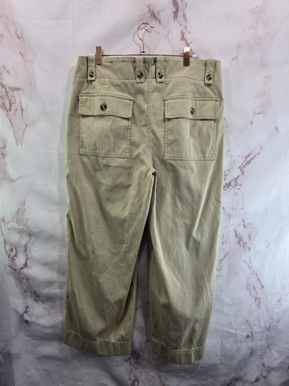 Chicos Pants Womens 12 X 26 2 P Petite Beige High Rise Wide Leg Short